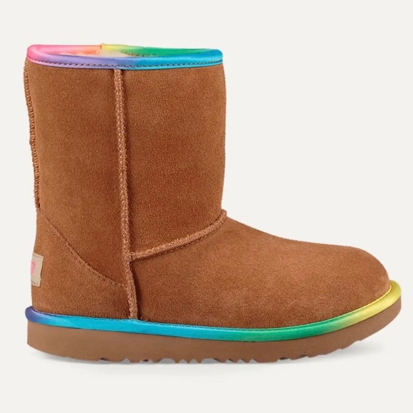 Kids Classic II Short rainbow ugg in chestnut-Size - Main Image